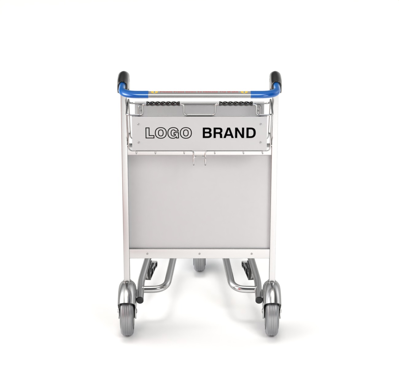 Airport Luggage Trolley with Suitcase 3D model_13