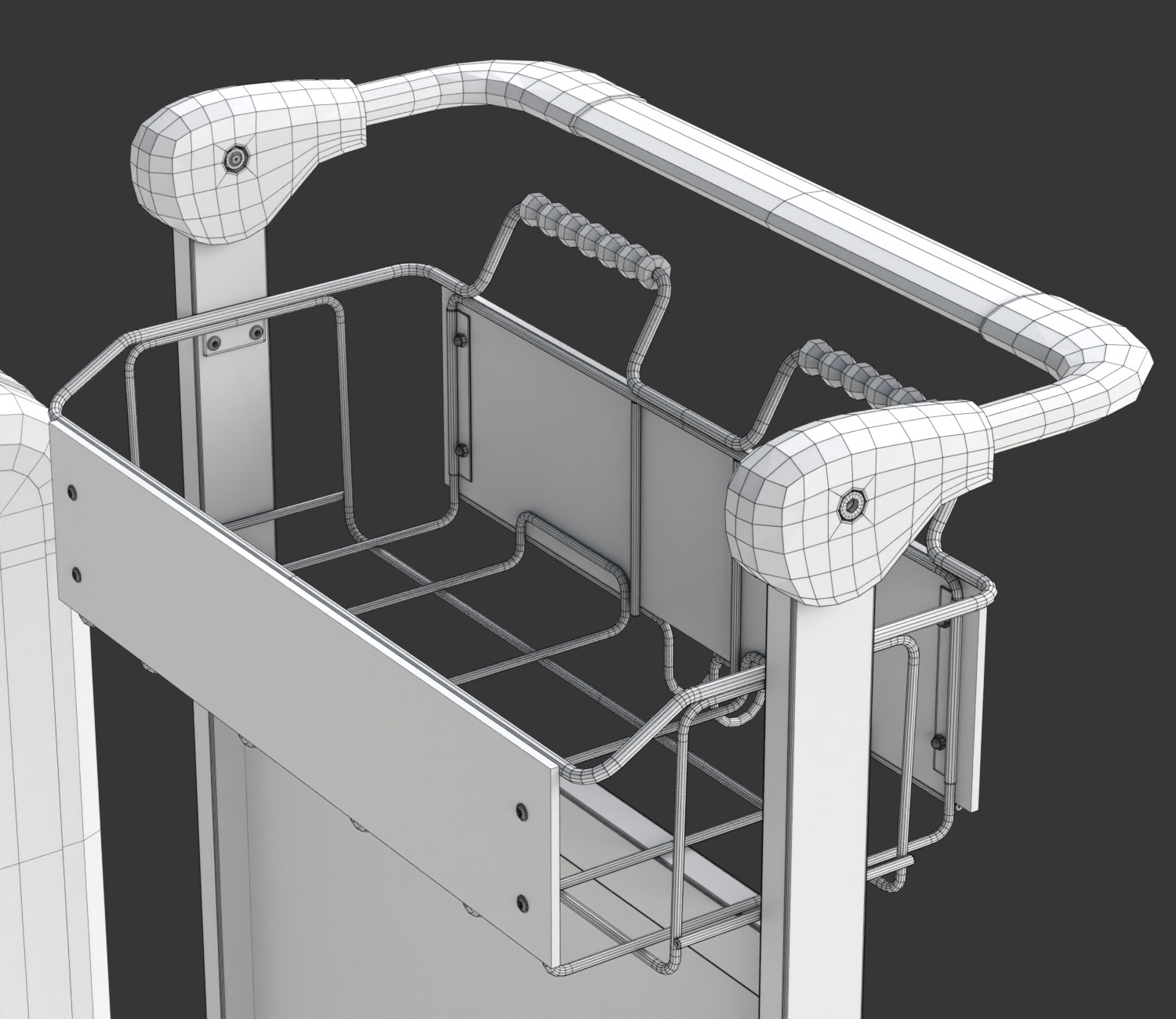 Airport Luggage Trolley with Suitcase 3D model_26