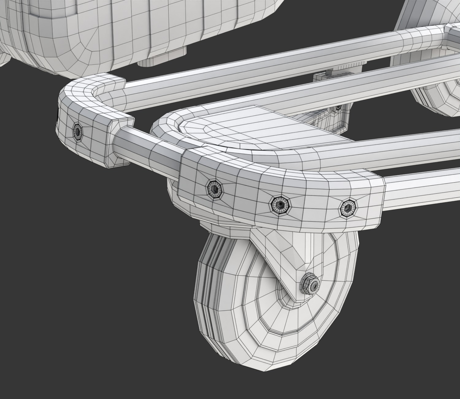 Airport Luggage Trolley with Suitcase 3D model_29