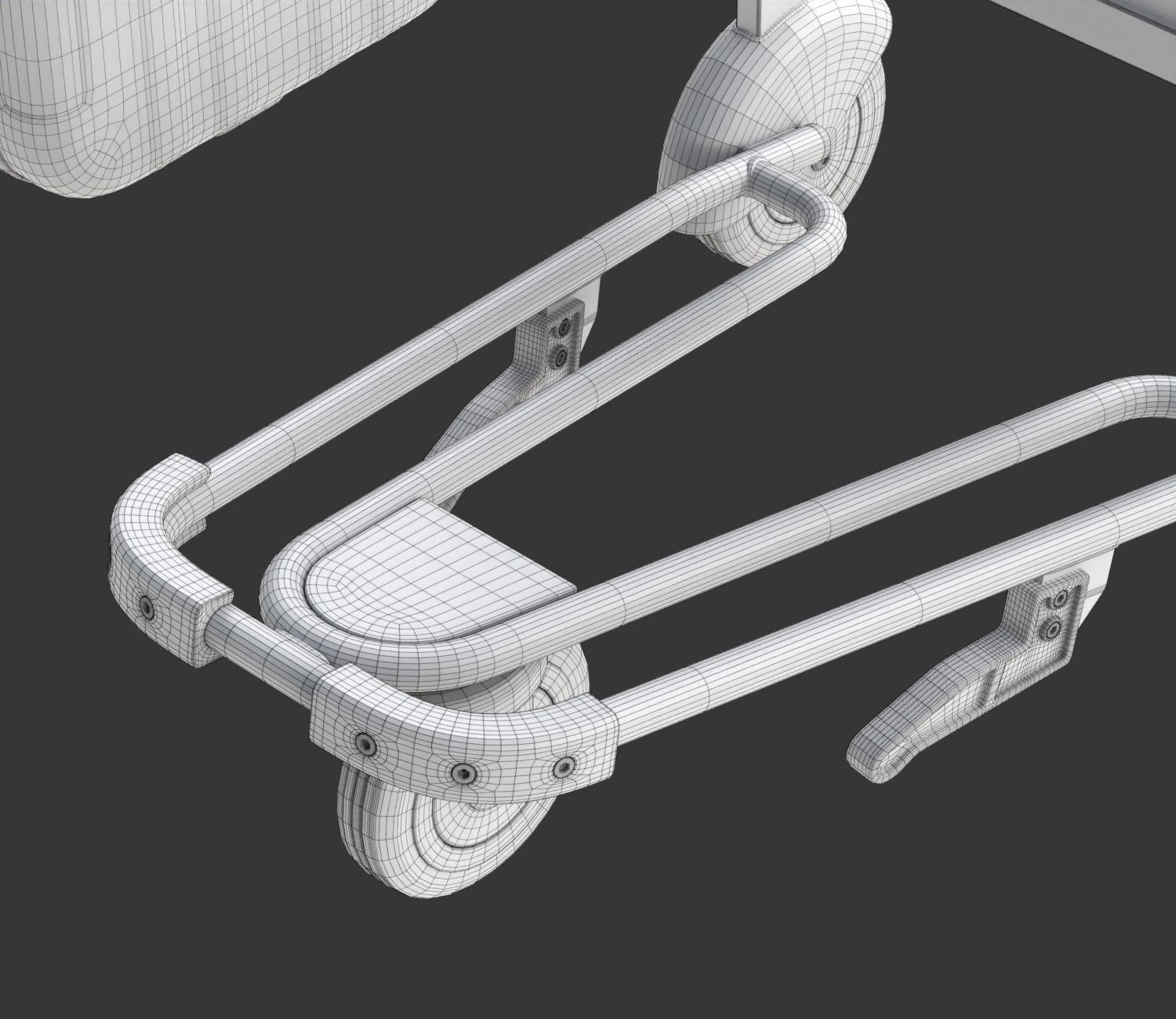 Airport Luggage Trolley with Suitcase 3D model_33