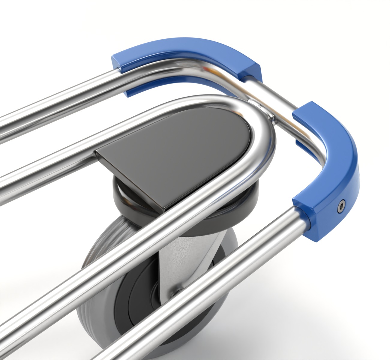 Airport Luggage Trolley with Suitcase 3D model_8