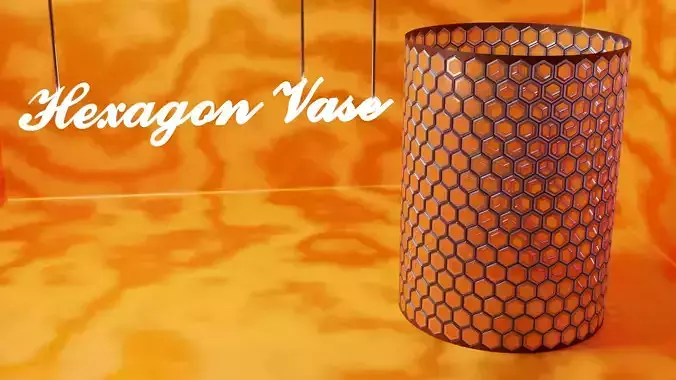 Hexagonal Vase for CGI and Animation with flexi clock 3D print model