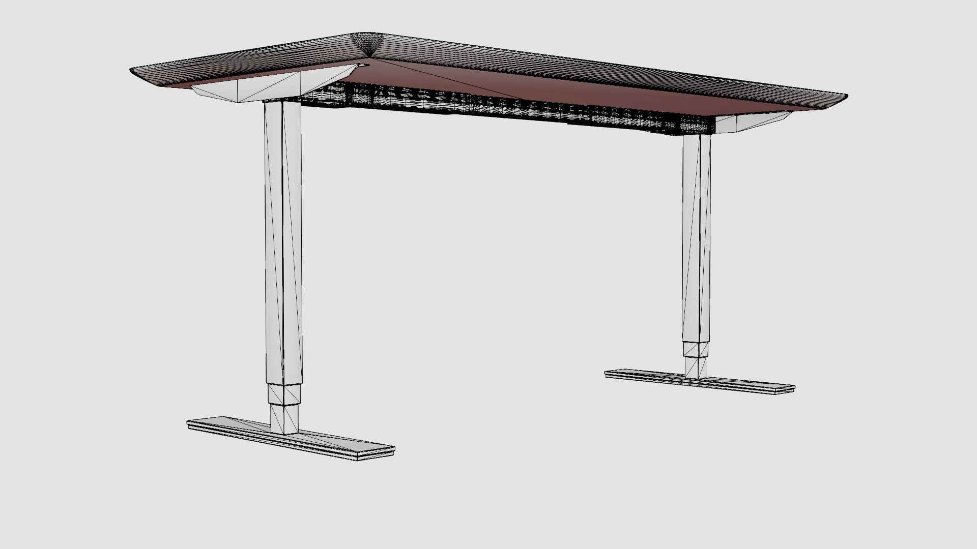 Office Table Low-poly 3D model_7