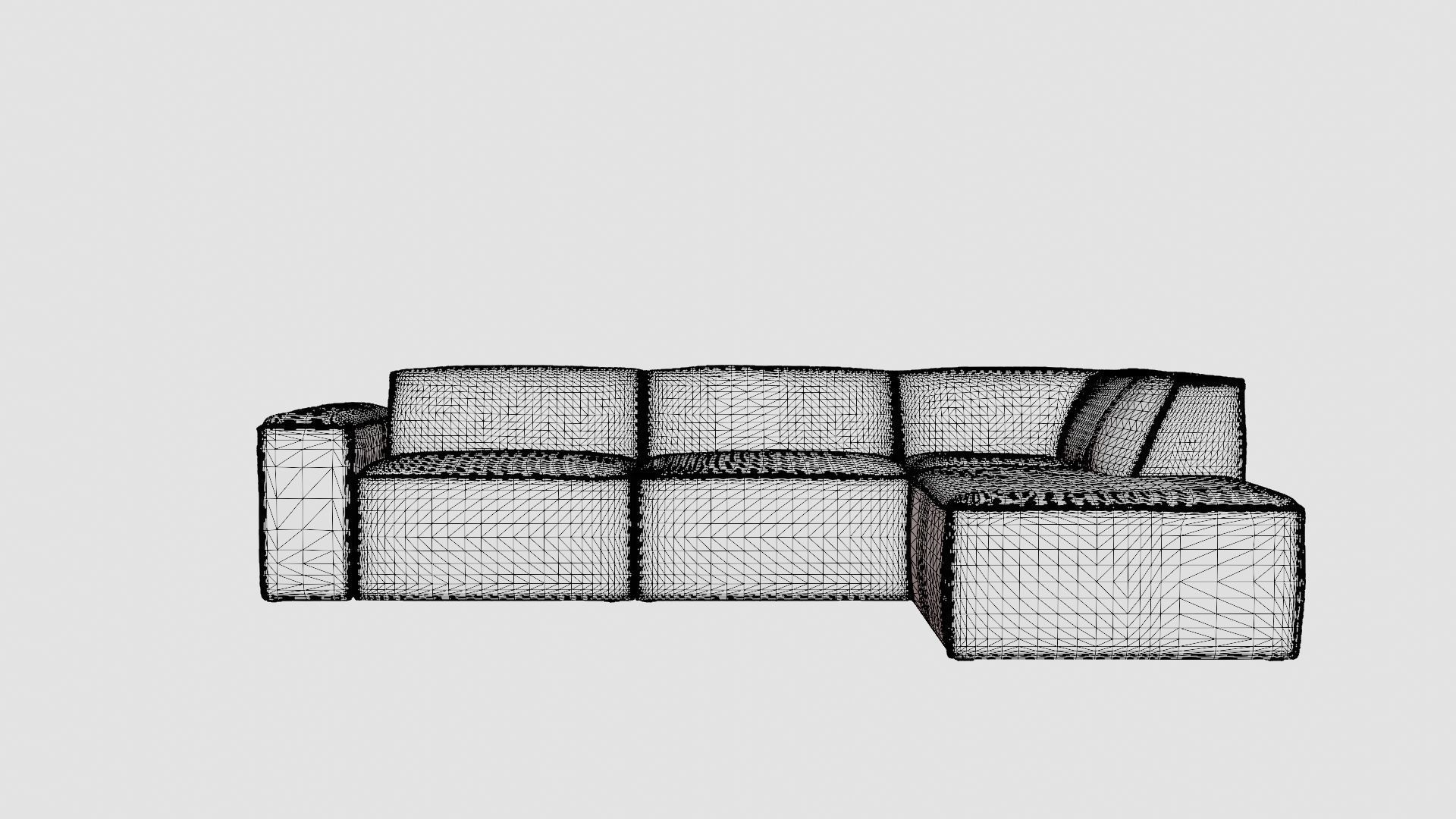 L-shaped Sofa Low-poly 3D model_6