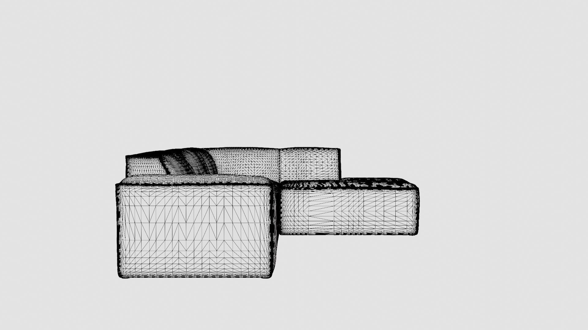 L-shaped Sofa Low-poly 3D model_8