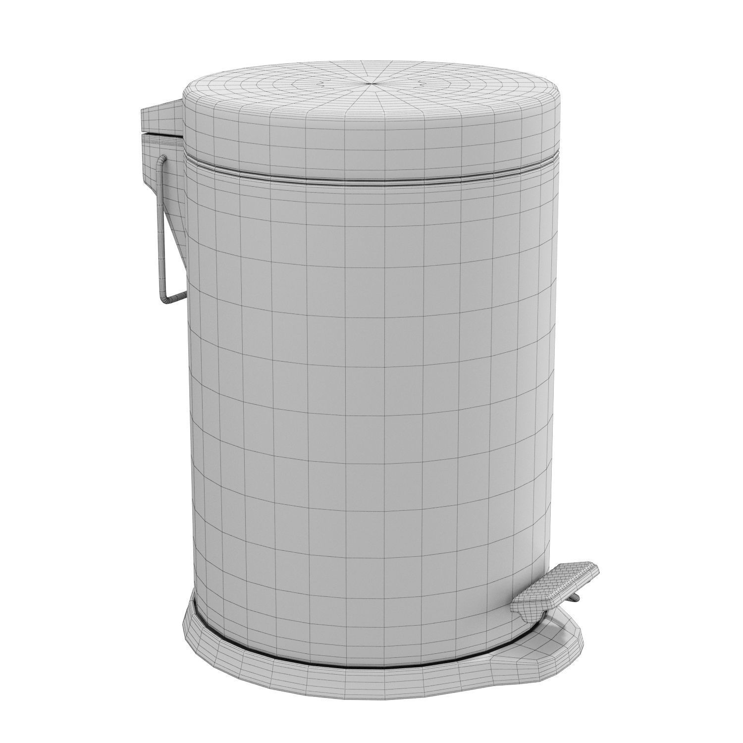Metal Trash Can 3D model_4