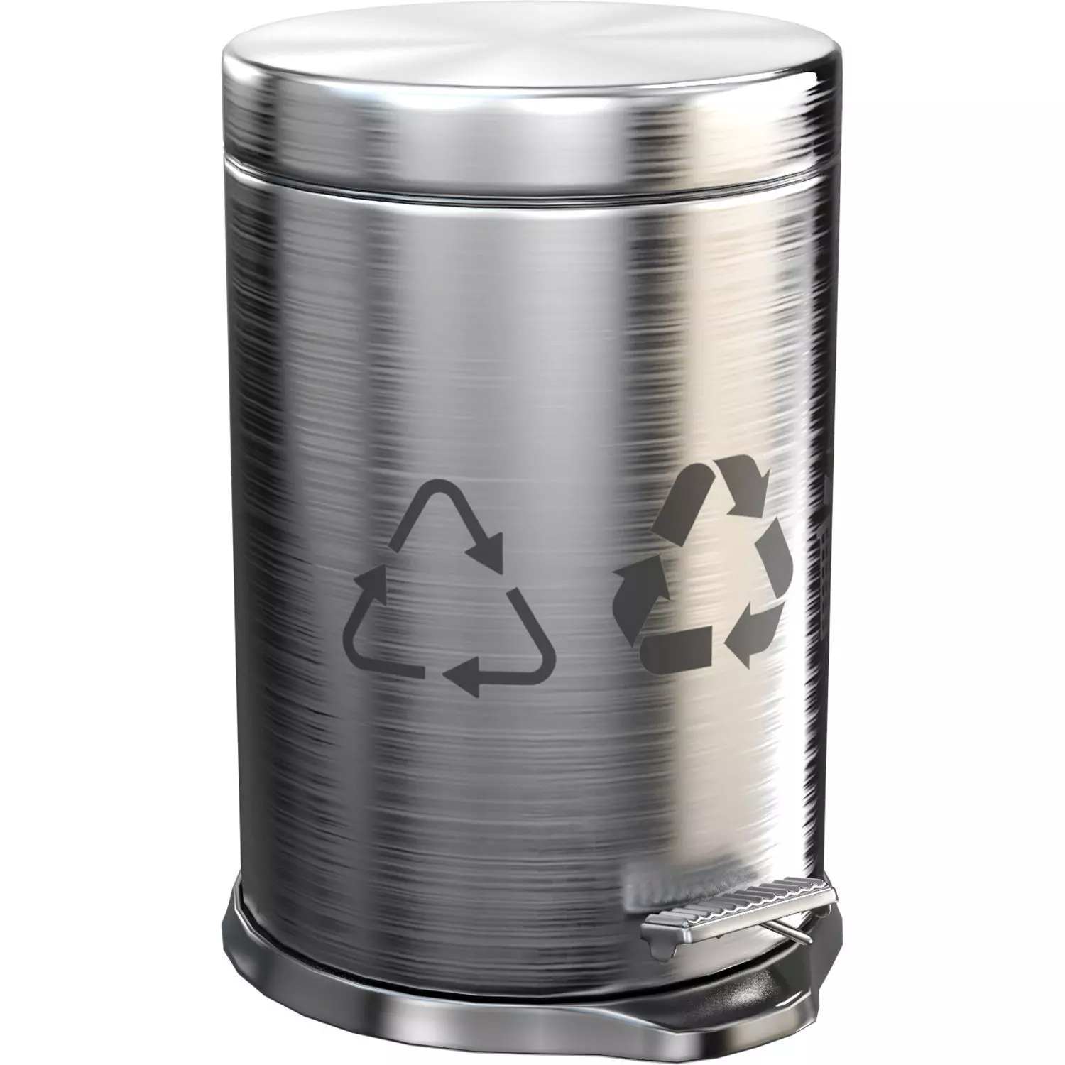 Metal Trash Can 3D model_0