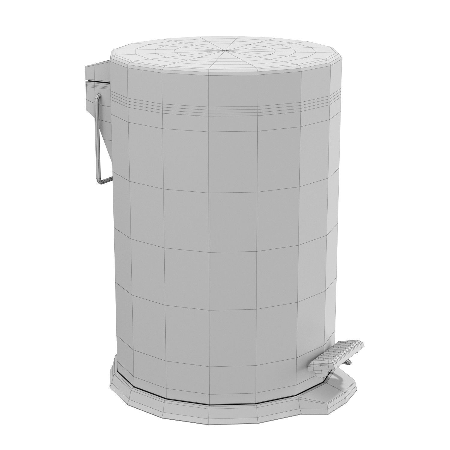 Metal Trash Can 3D model_3