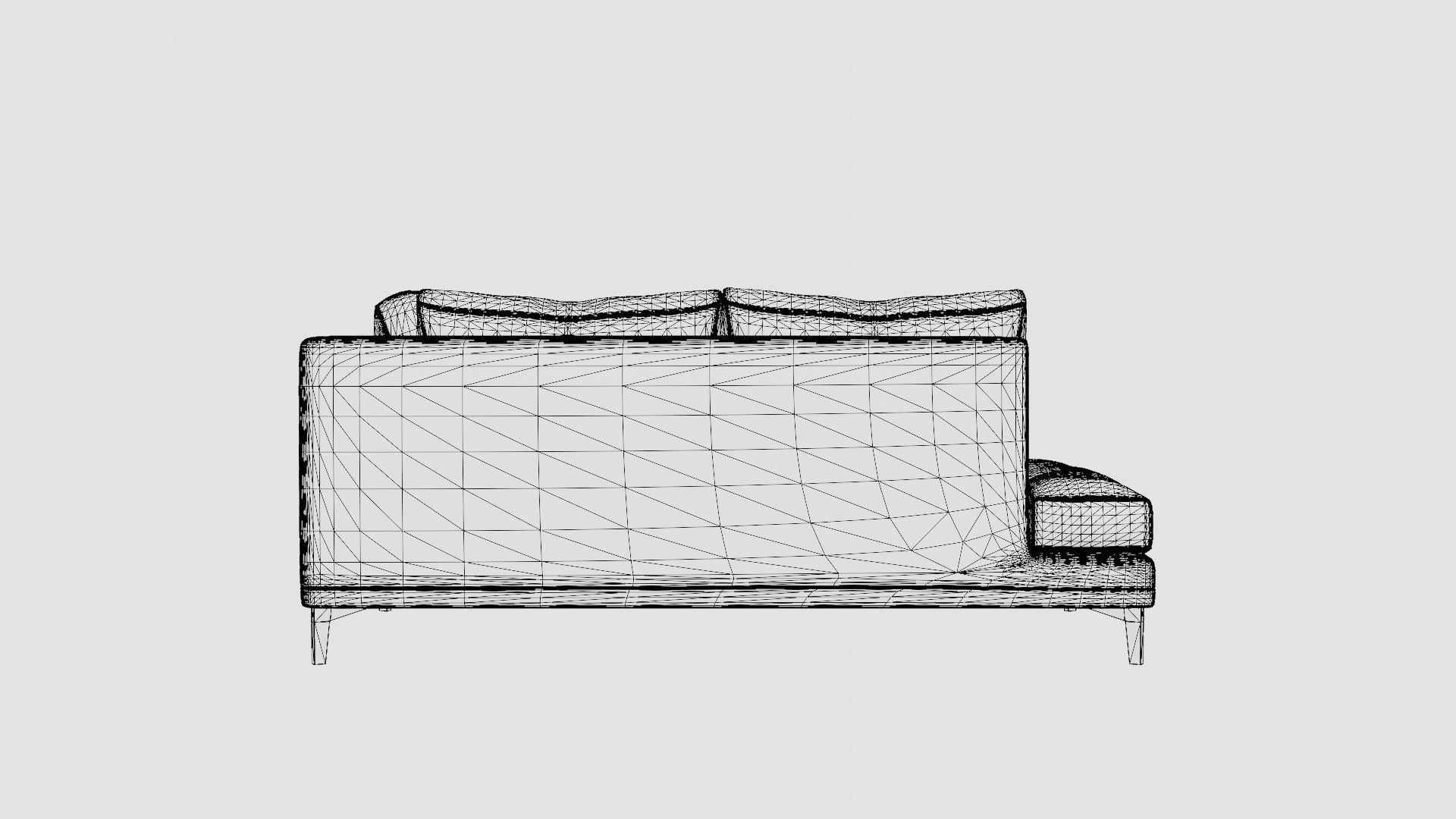 L-shaped Sofa Low-poly 3D model_8