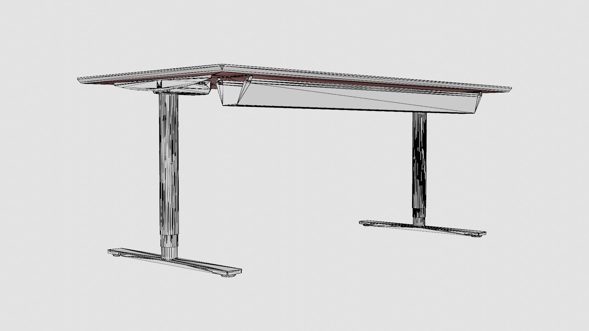 Office Desk Low-poly 3D model_7