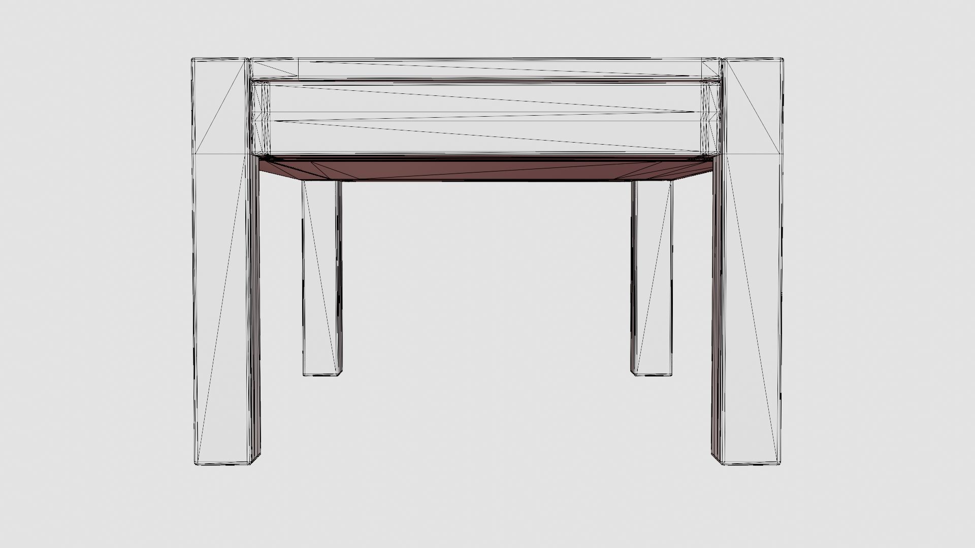 Wooden Coffee Table Low-poly 3D model_8