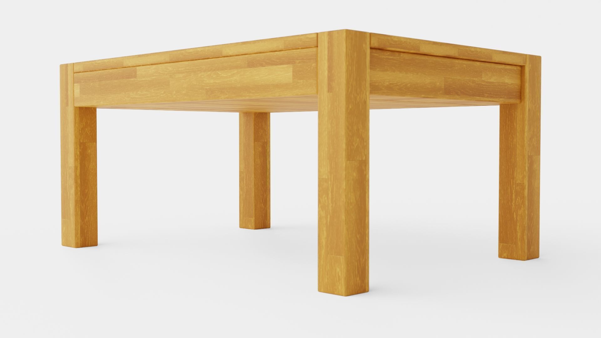 Wooden Coffee Table Low-poly 3D model_3