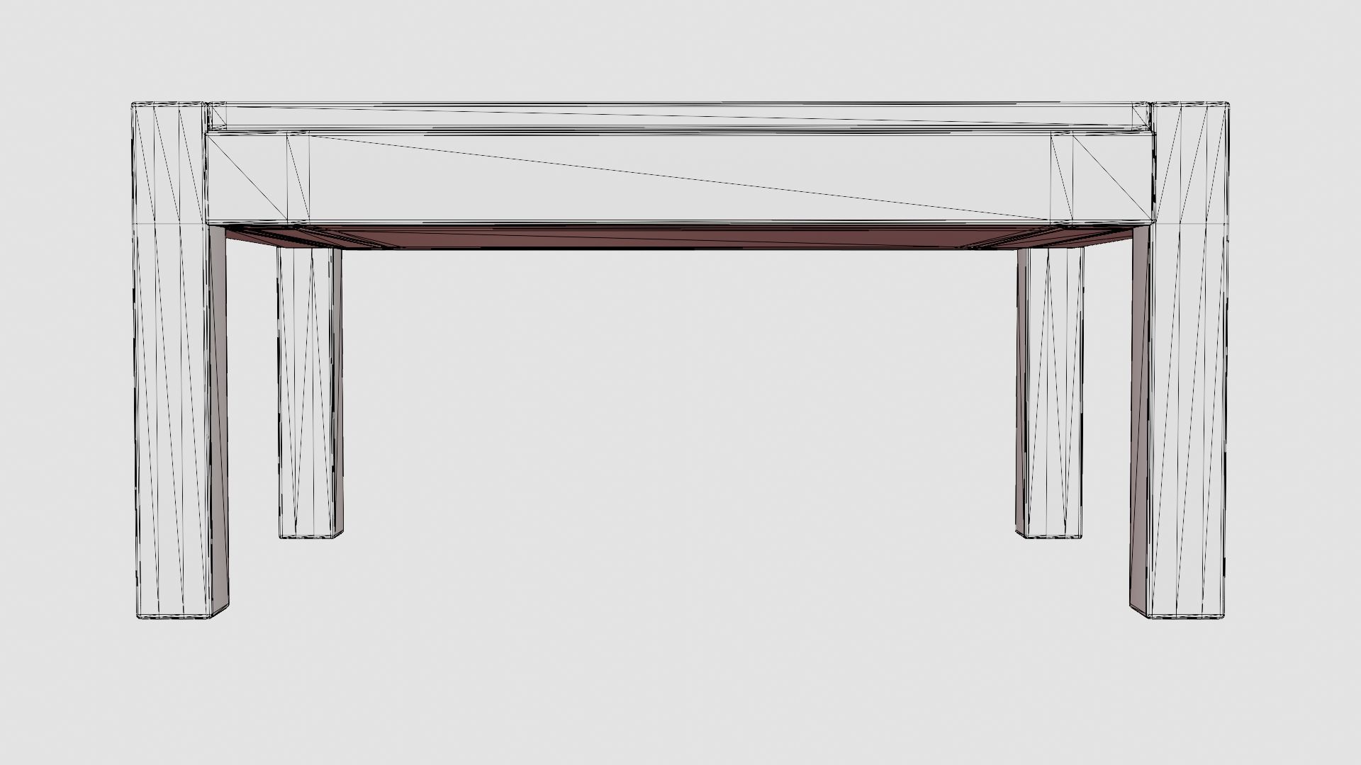 Wooden Coffee Table Low-poly 3D model_6