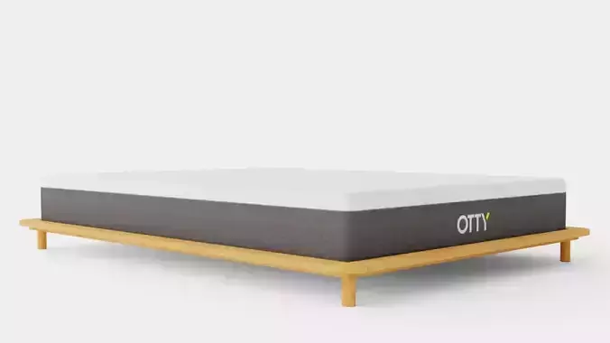 Wooden Bed with Mattress Low-poly 3D model