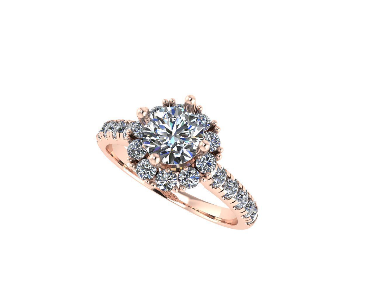 Women diamond ring 3d render 3D print model_1