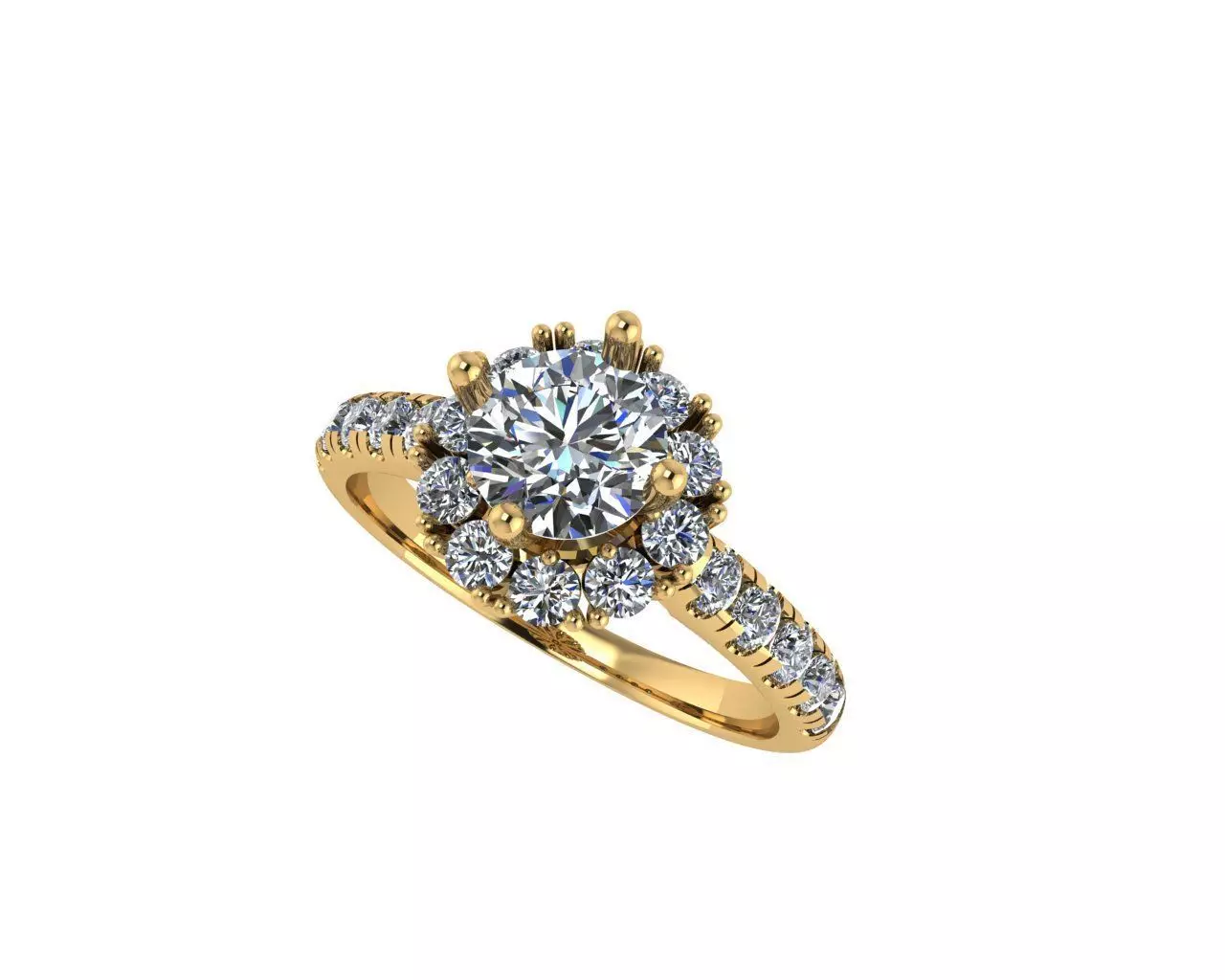 Women diamond ring 3d render 3D print model_0