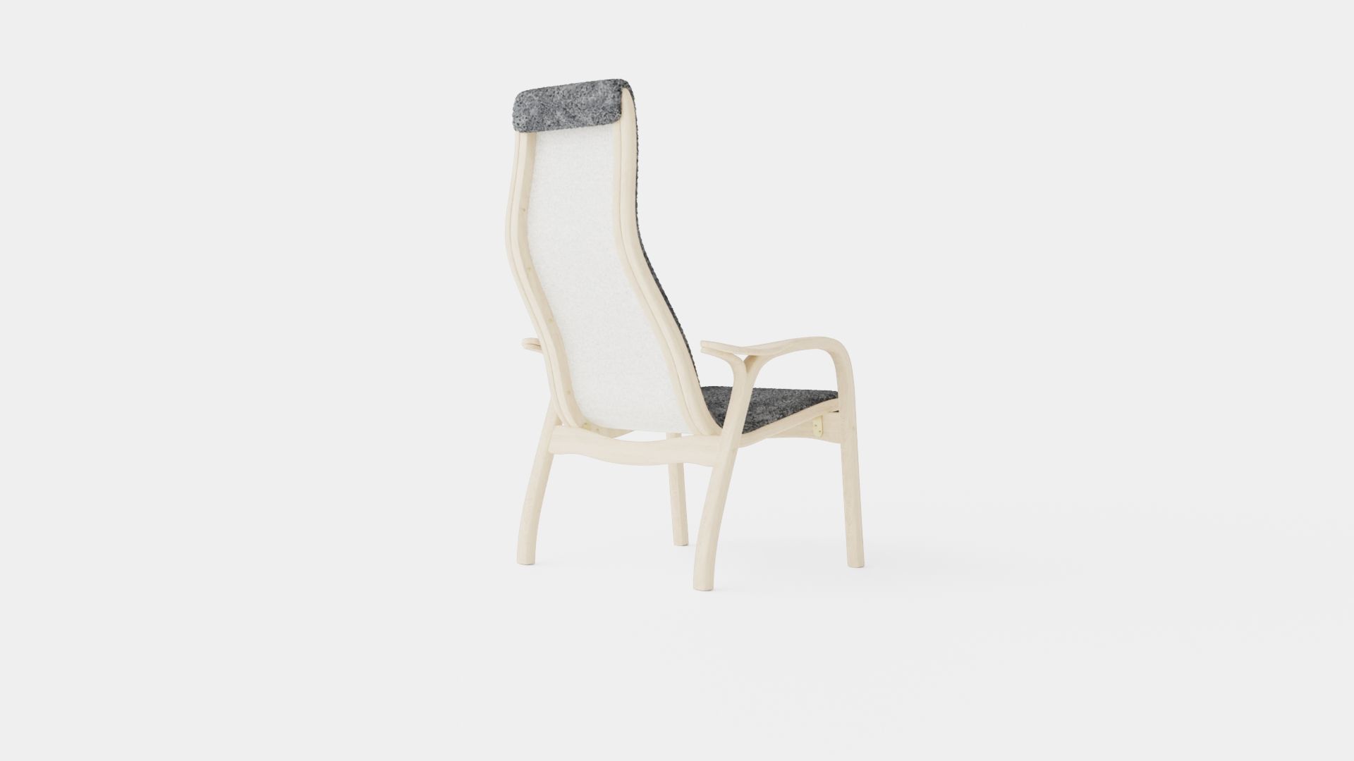 Woolen Armchair Low-poly 3D model_3