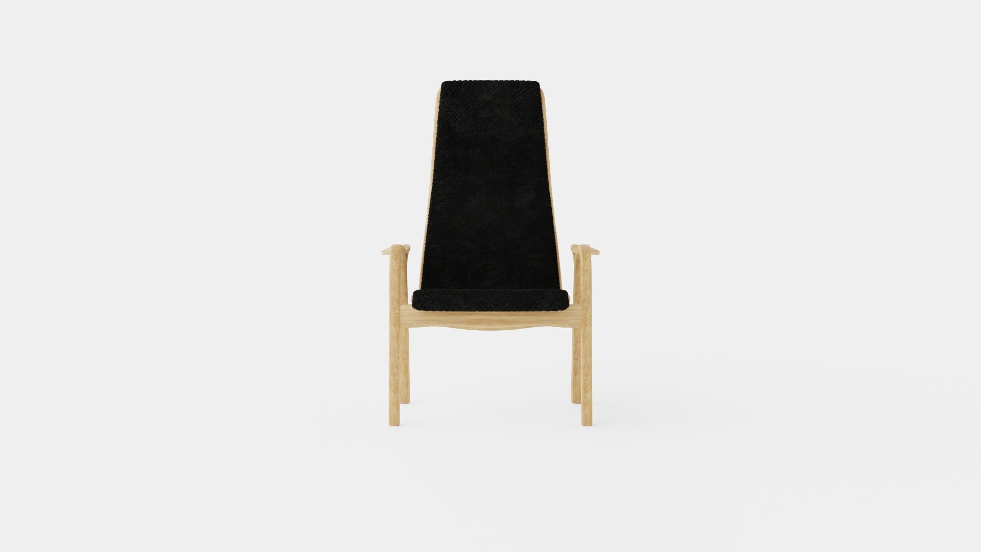 Woolen Armchair Low-poly 3D model_1