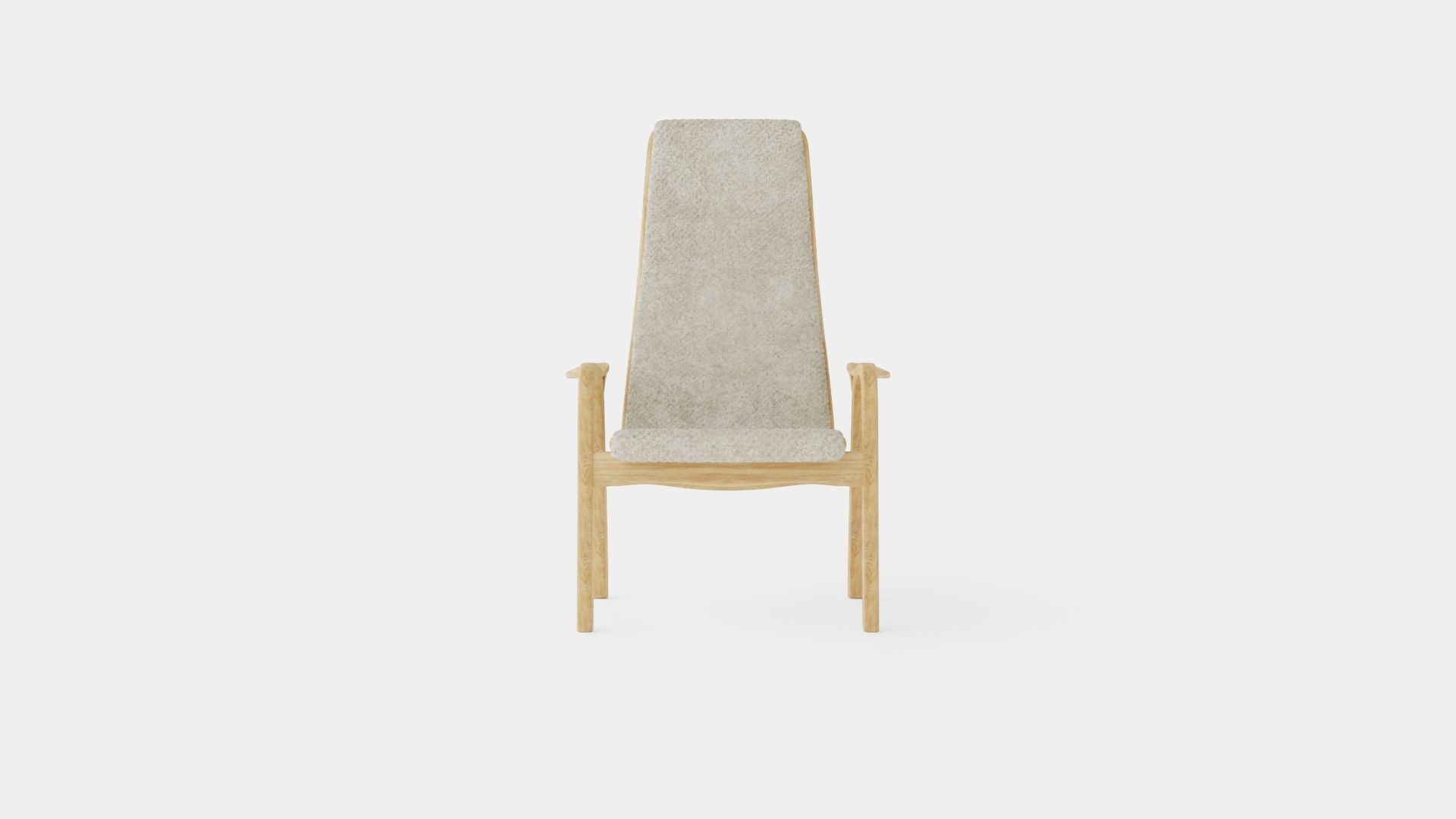 Woolen Armchair Low-poly 3D model_1