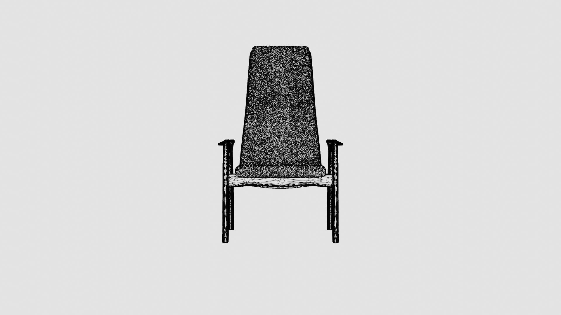 Woolen Armchair Low-poly 3D model_6