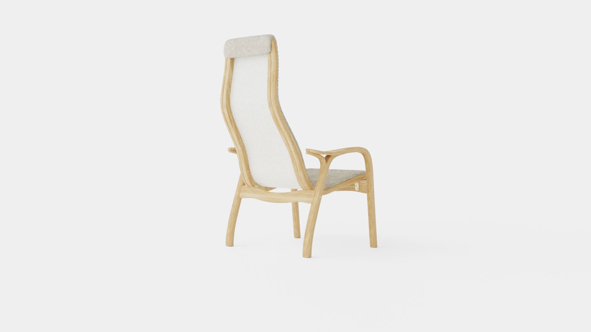 Woolen Armchair Low-poly 3D model_3