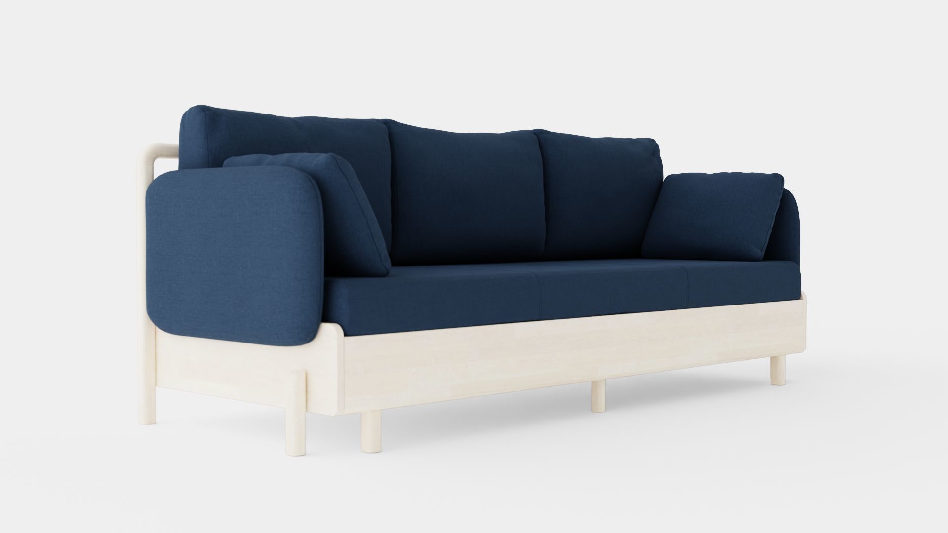 3 Seater Sofa Low-poly 3D model_1