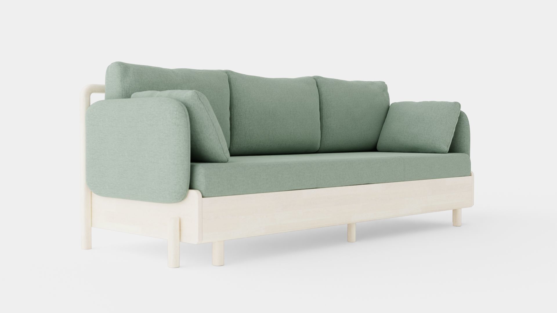 3 Seater Sofa Low-poly 3D model_1