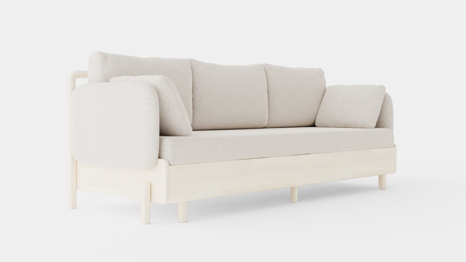 3 Seater Sofa Low-poly 3D model_1