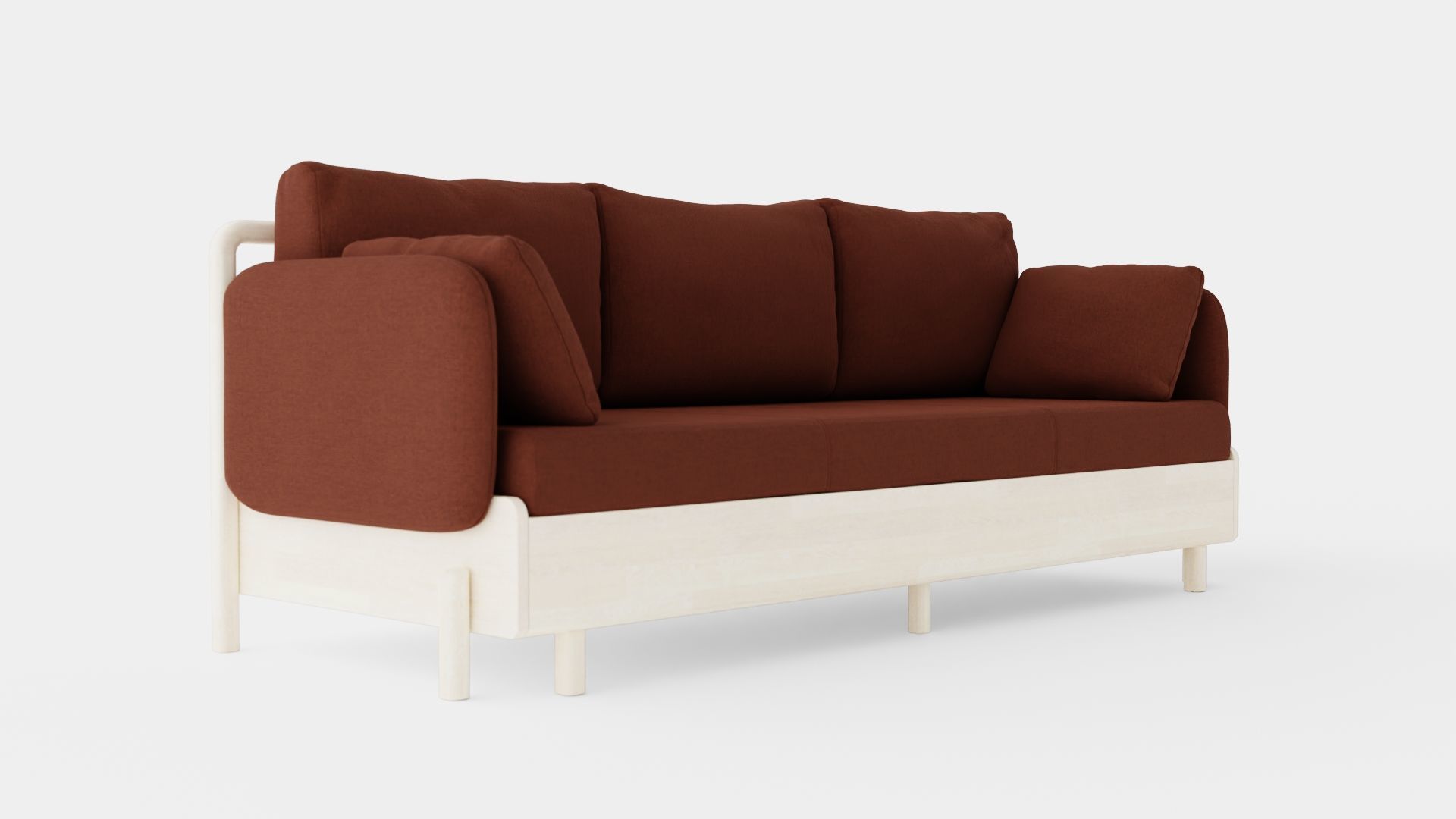 3 Seater Sofa Low-poly 3D model_1
