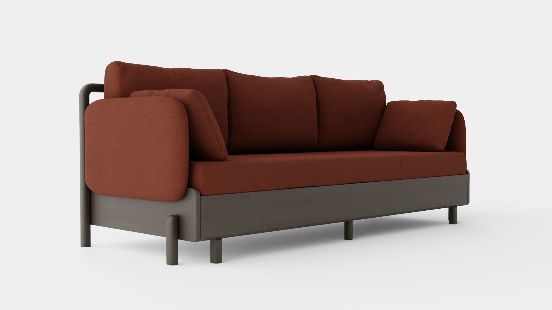 3 Seater Sofa Low-poly 3D model_1