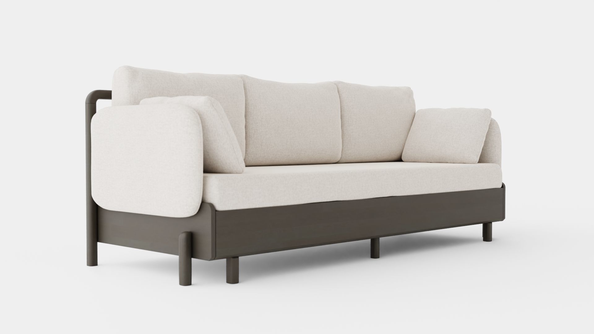 3 Seater Sofa Low-poly 3D model_1