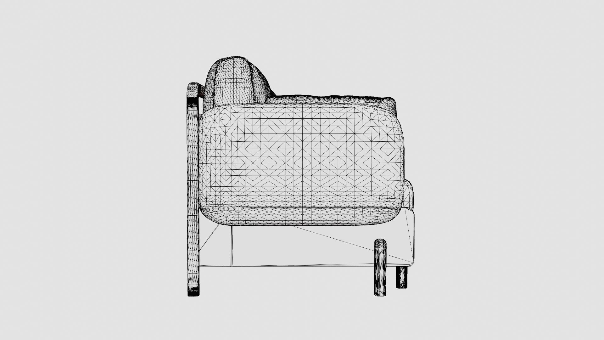 3 Seater Sofa Low-poly 3D model_8