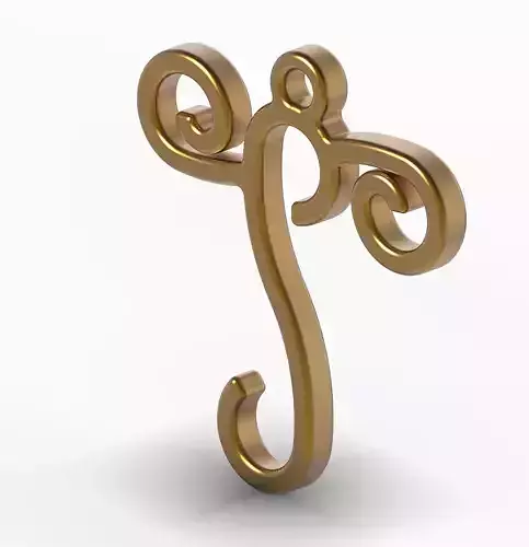 Stylish Pendant Letter J 3D print model