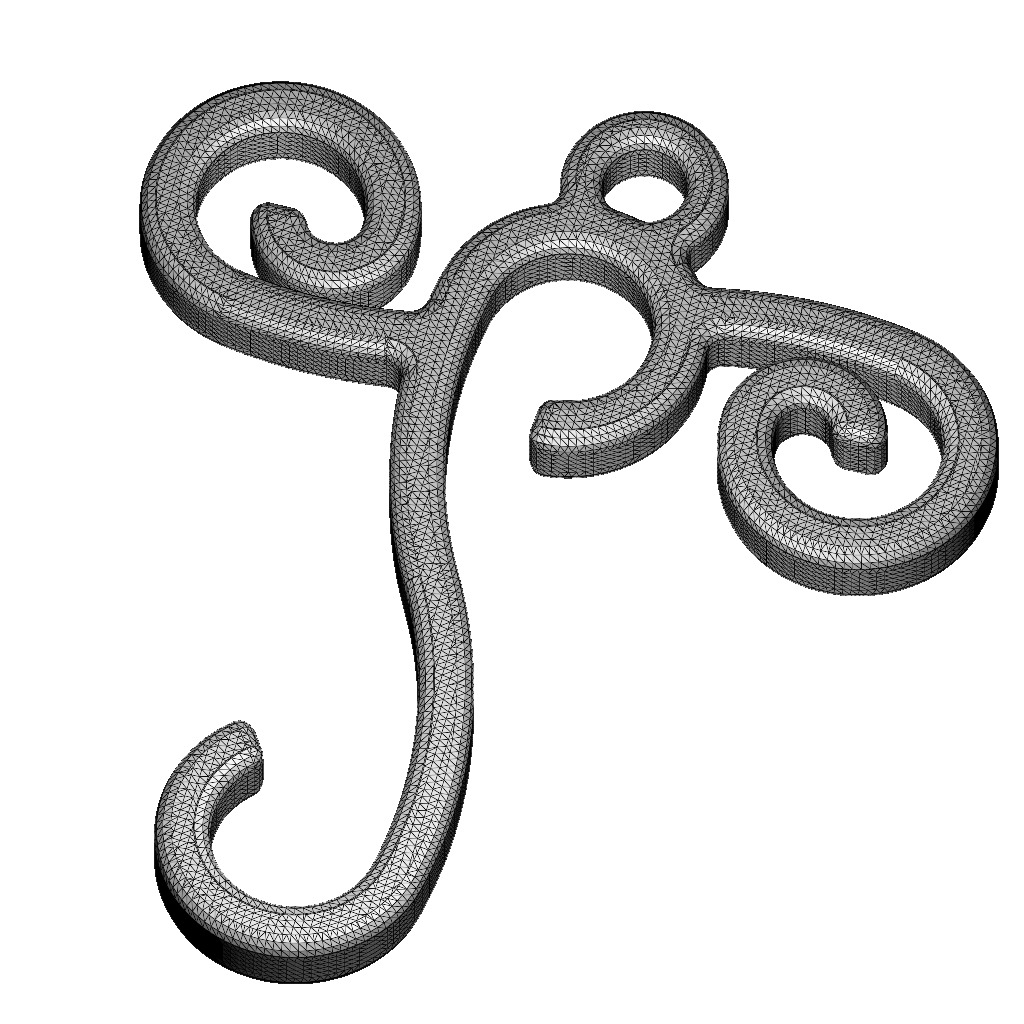 Stylish Pendant Letter J 3D print model_3