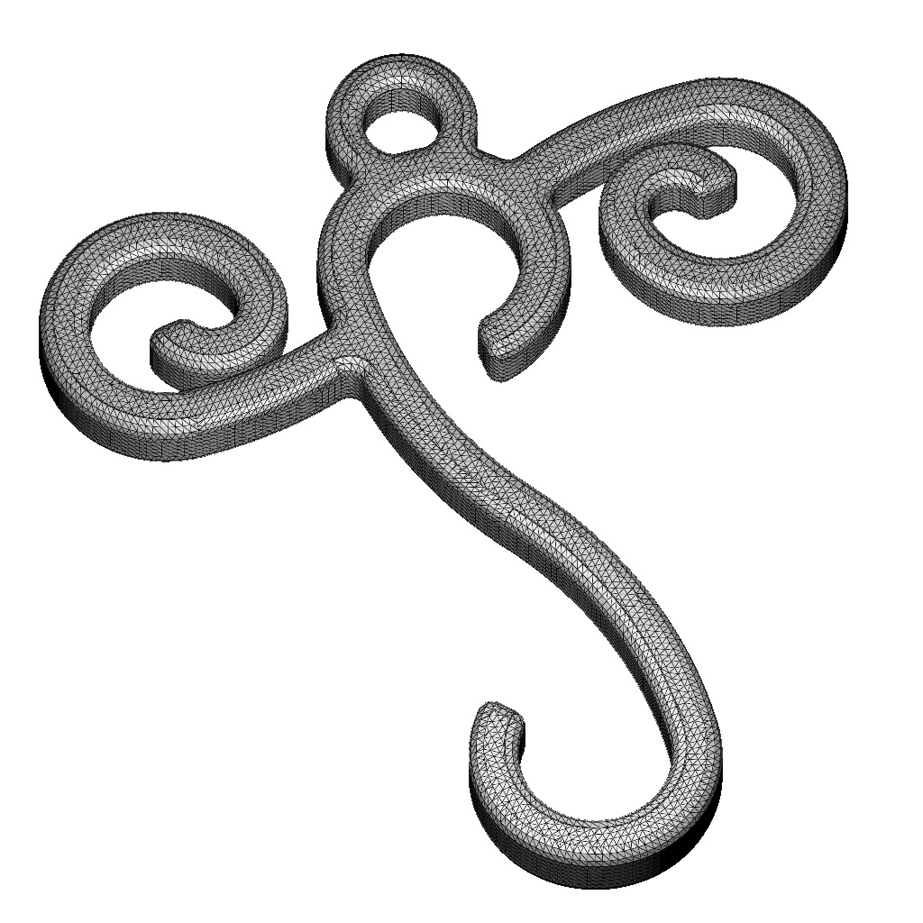 Stylish Pendant Letter J 3D print model_4