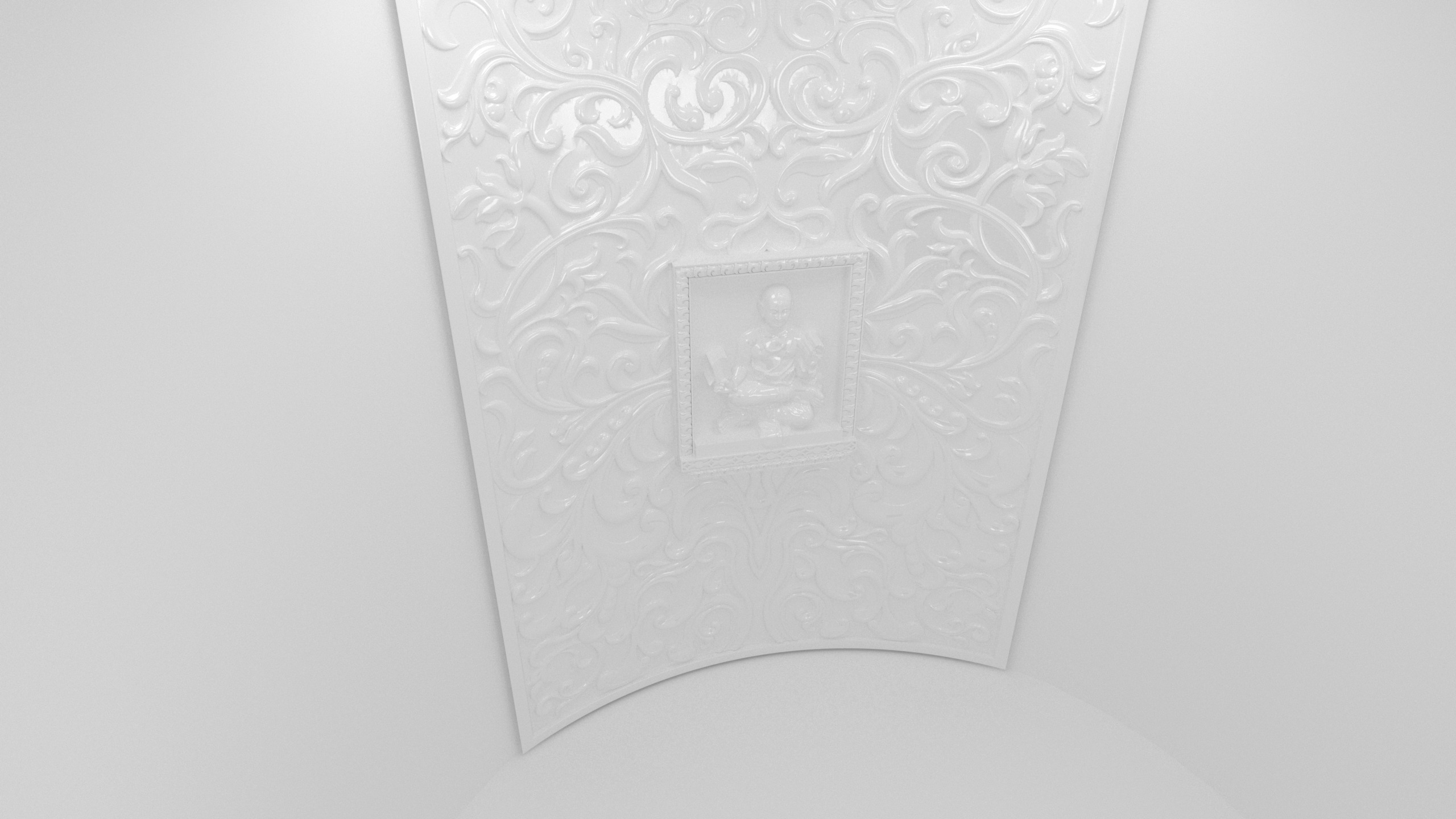 Courved back wall 3D print model_2