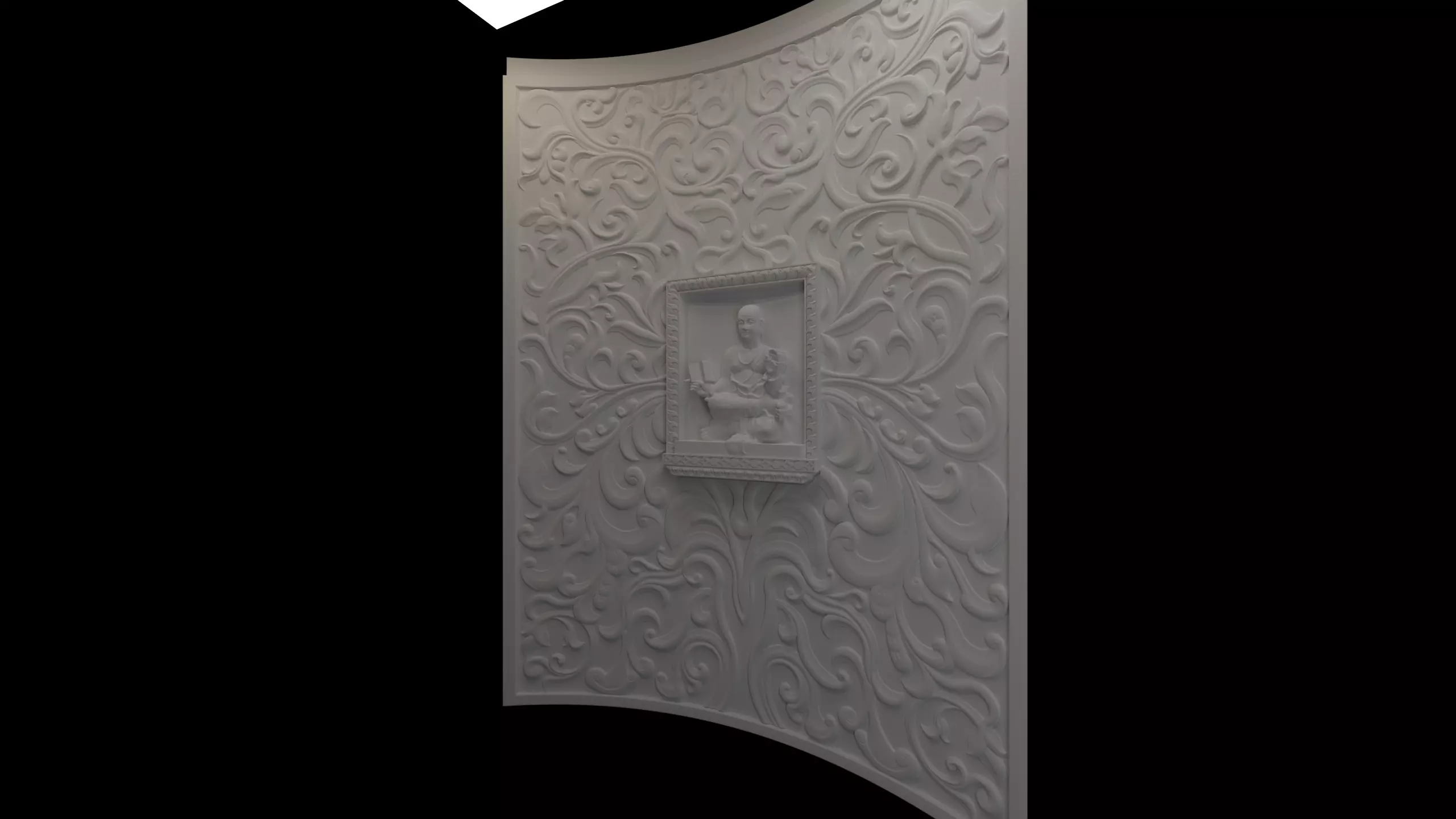 Courved back wall 3D print model_0