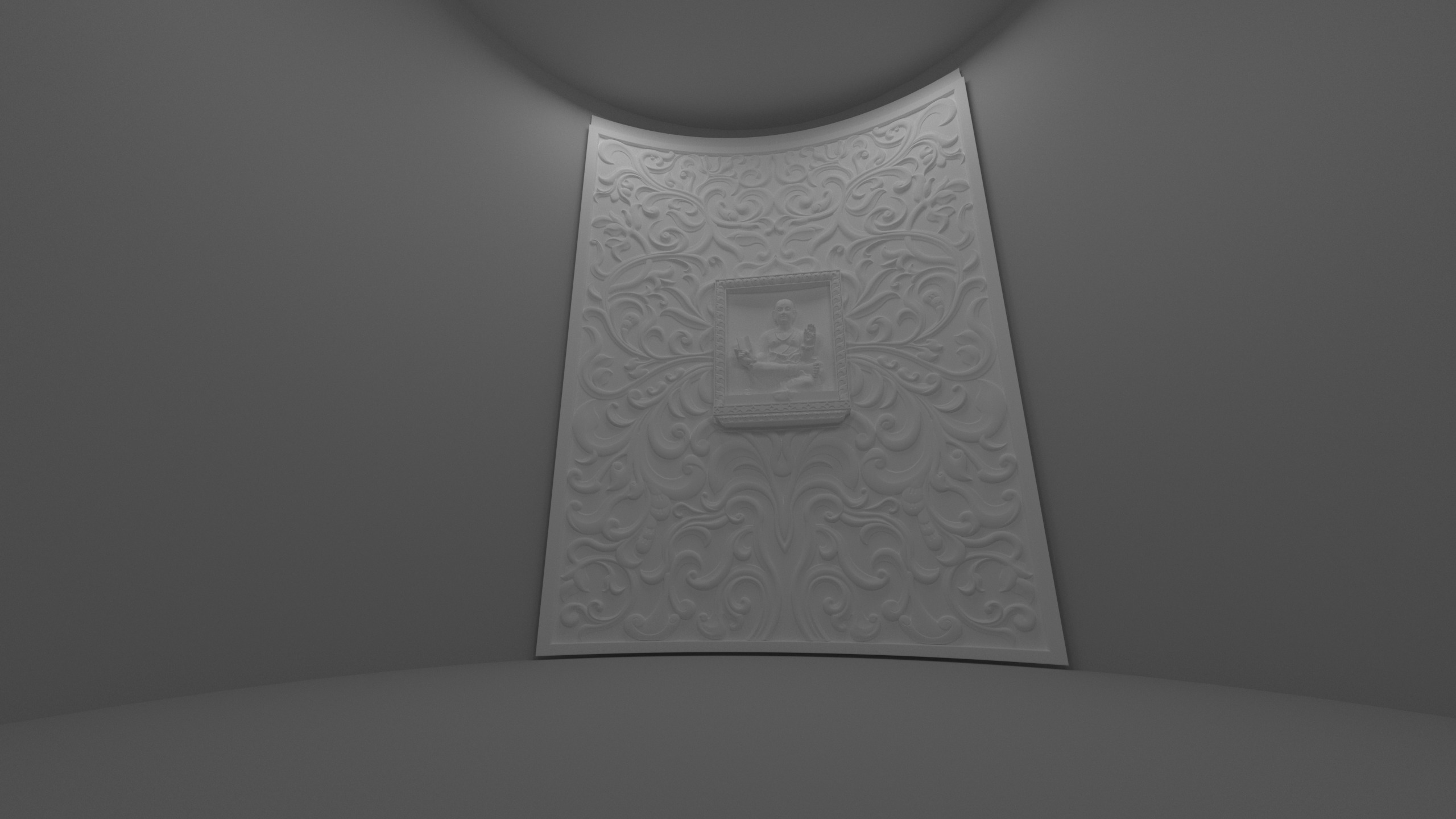 Courved back wall 3D print model_1