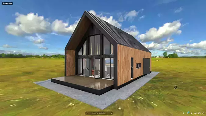 G0032 VR Virtual-Reality Scene Barn House 3D model