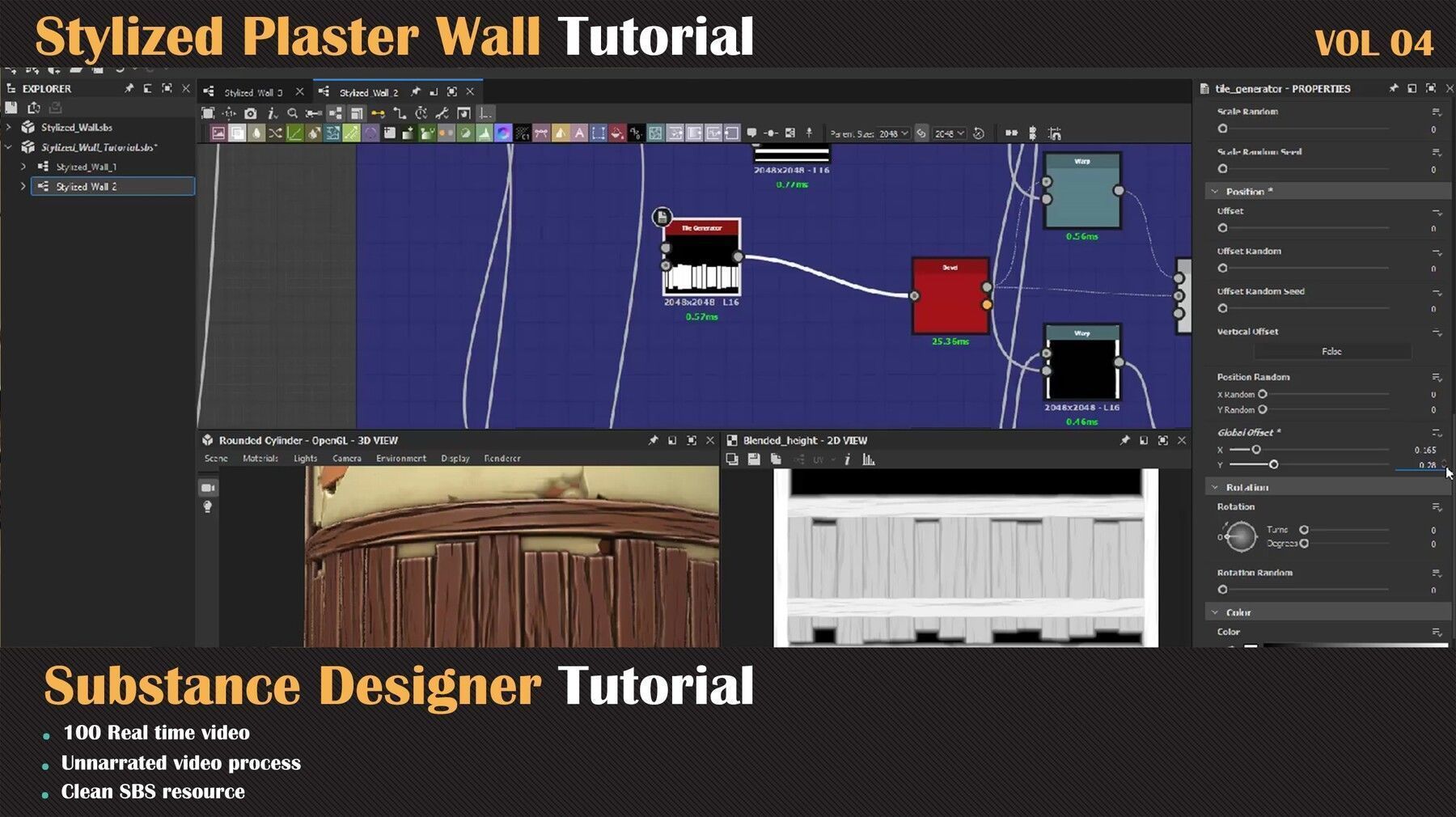 Stylized Plaster Wall Tutorial - VOL 04 3D model_5