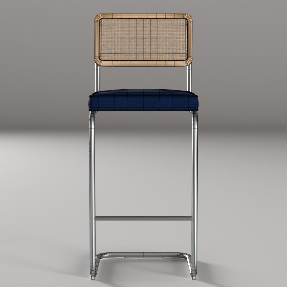 Grantham Stool Low-poly 3D model_1