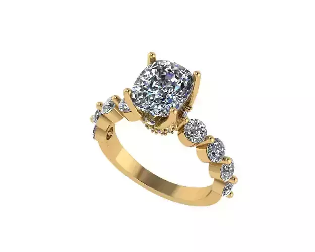 Women diamond ring 3d render