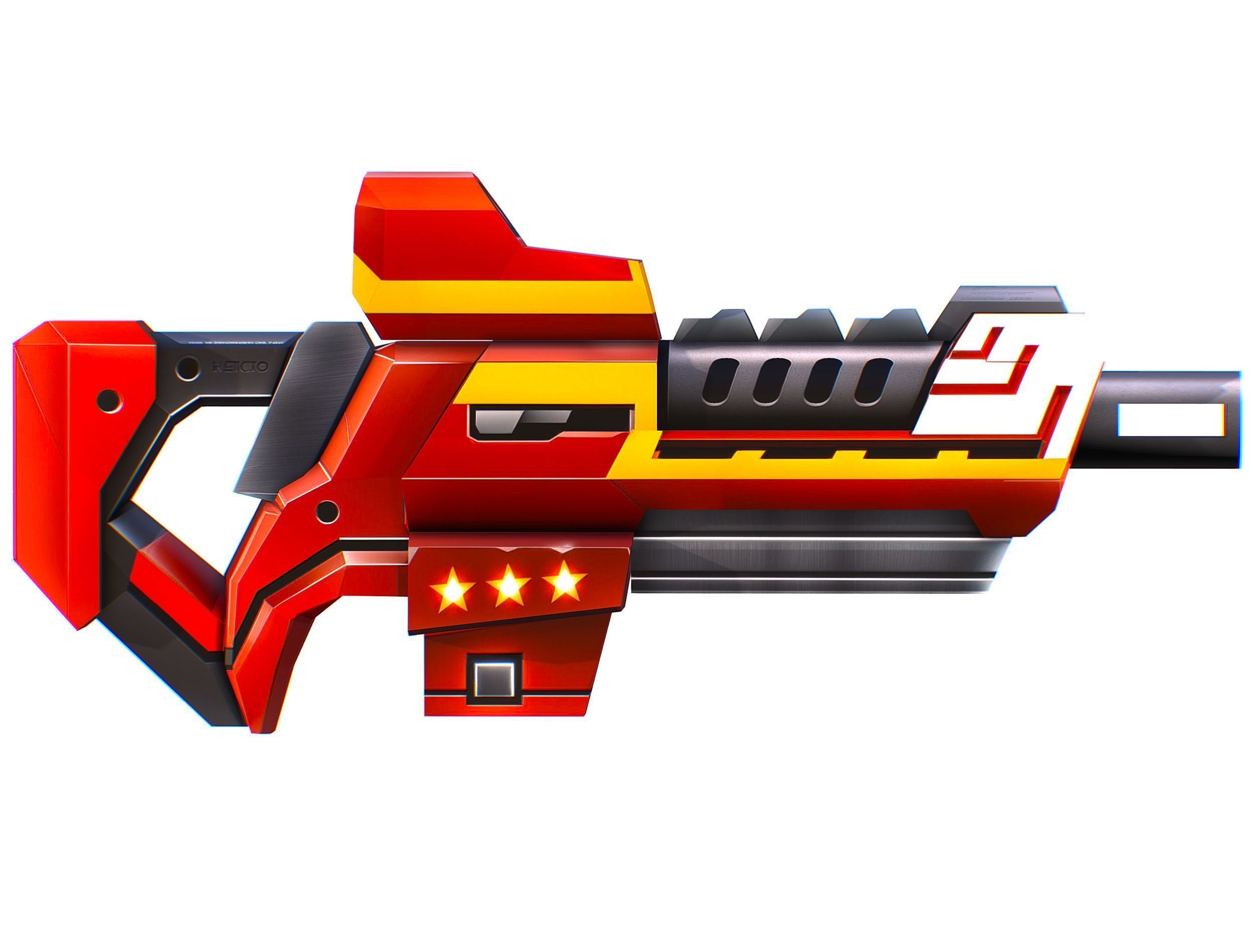 LowPoly Sci-Fi Cartoon Assault Rifle Future Low-poly 3D model_13