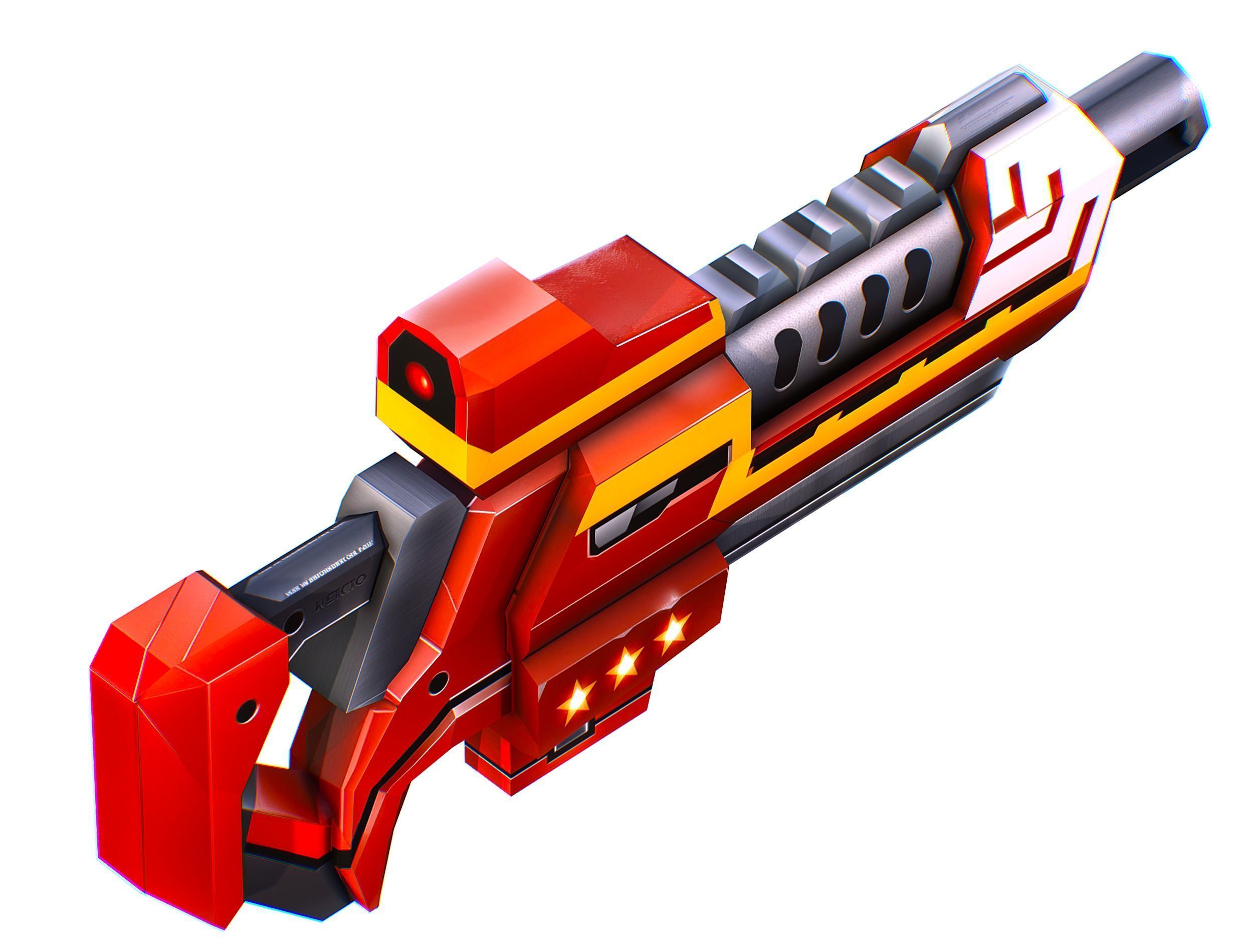 LowPoly Sci-Fi Cartoon Assault Rifle Future Low-poly 3D model_19