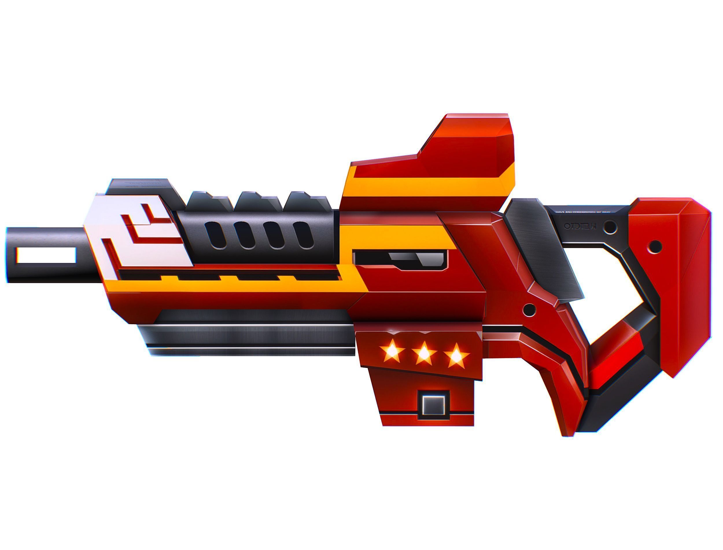 LowPoly Sci-Fi Cartoon Assault Rifle Future Low-poly 3D model_6