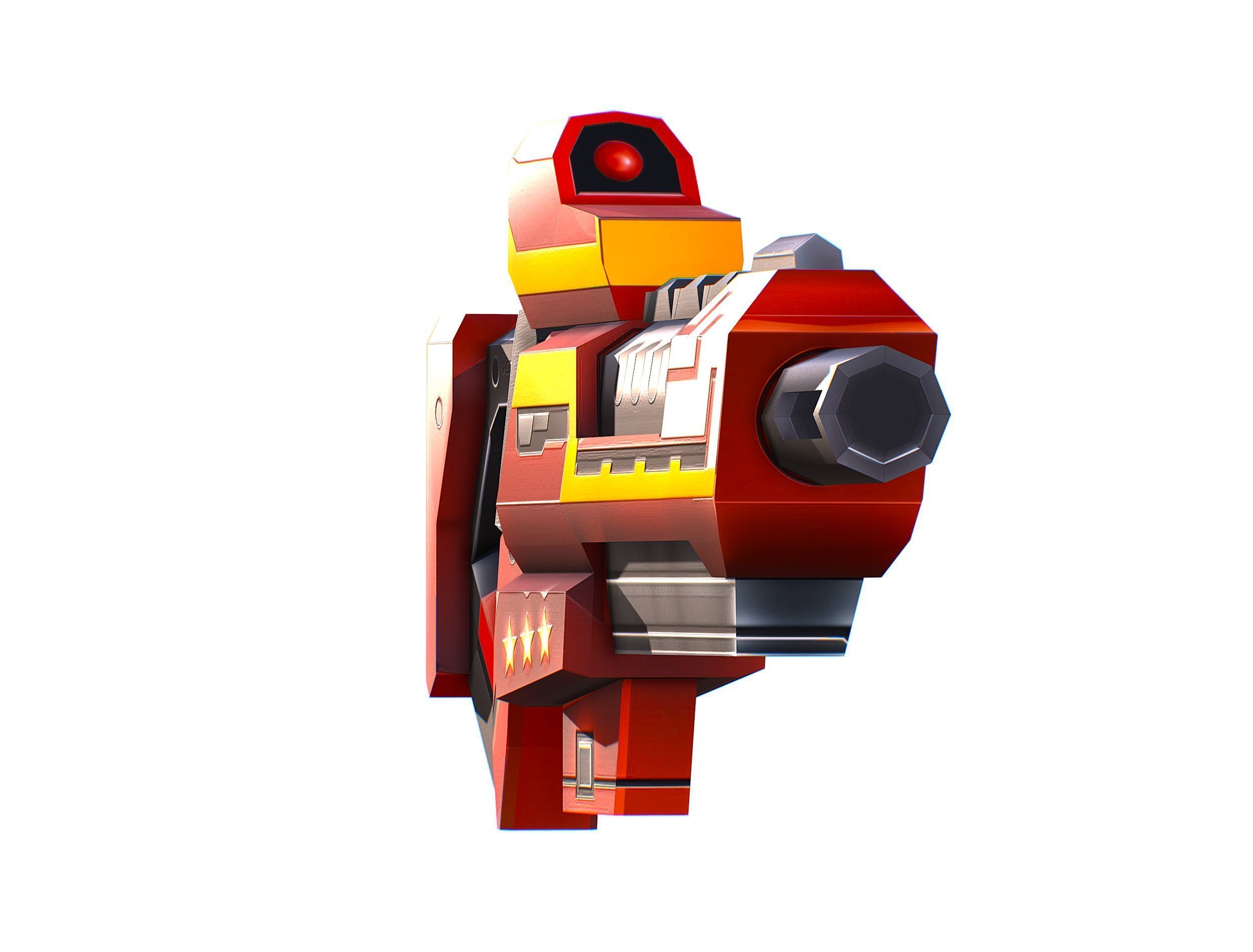 LowPoly Sci-Fi Cartoon Assault Rifle Future Low-poly 3D model_2