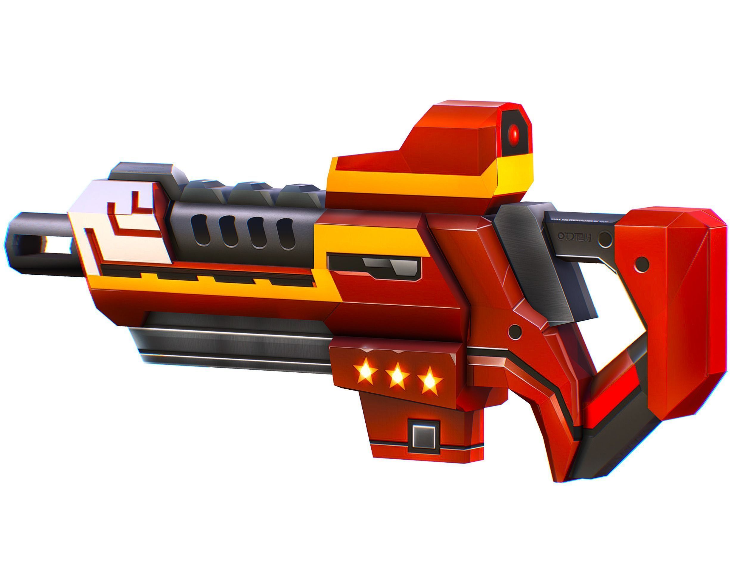LowPoly Sci-Fi Cartoon Assault Rifle Future Low-poly 3D model_7