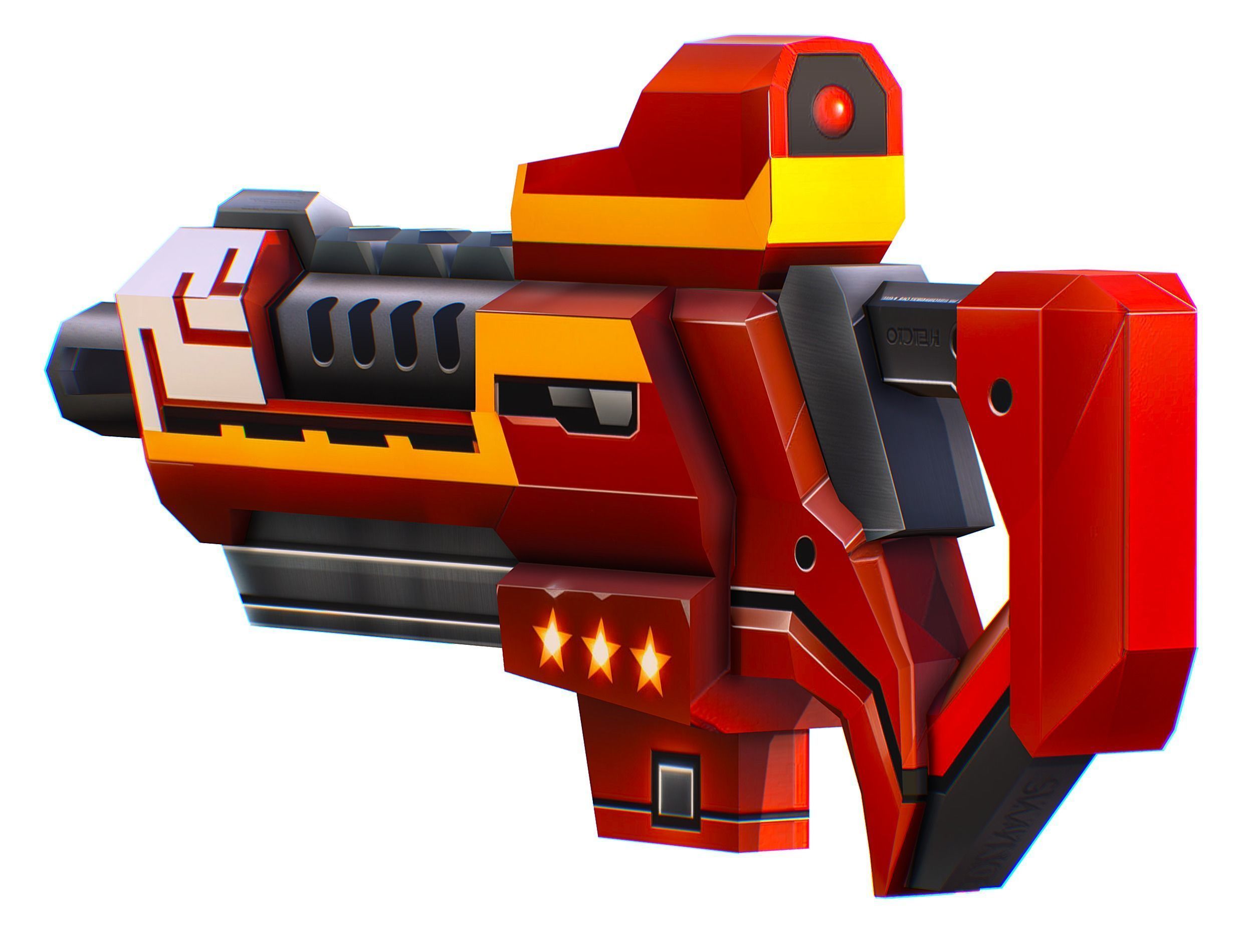 LowPoly Sci-Fi Cartoon Assault Rifle Future Low-poly 3D model_8