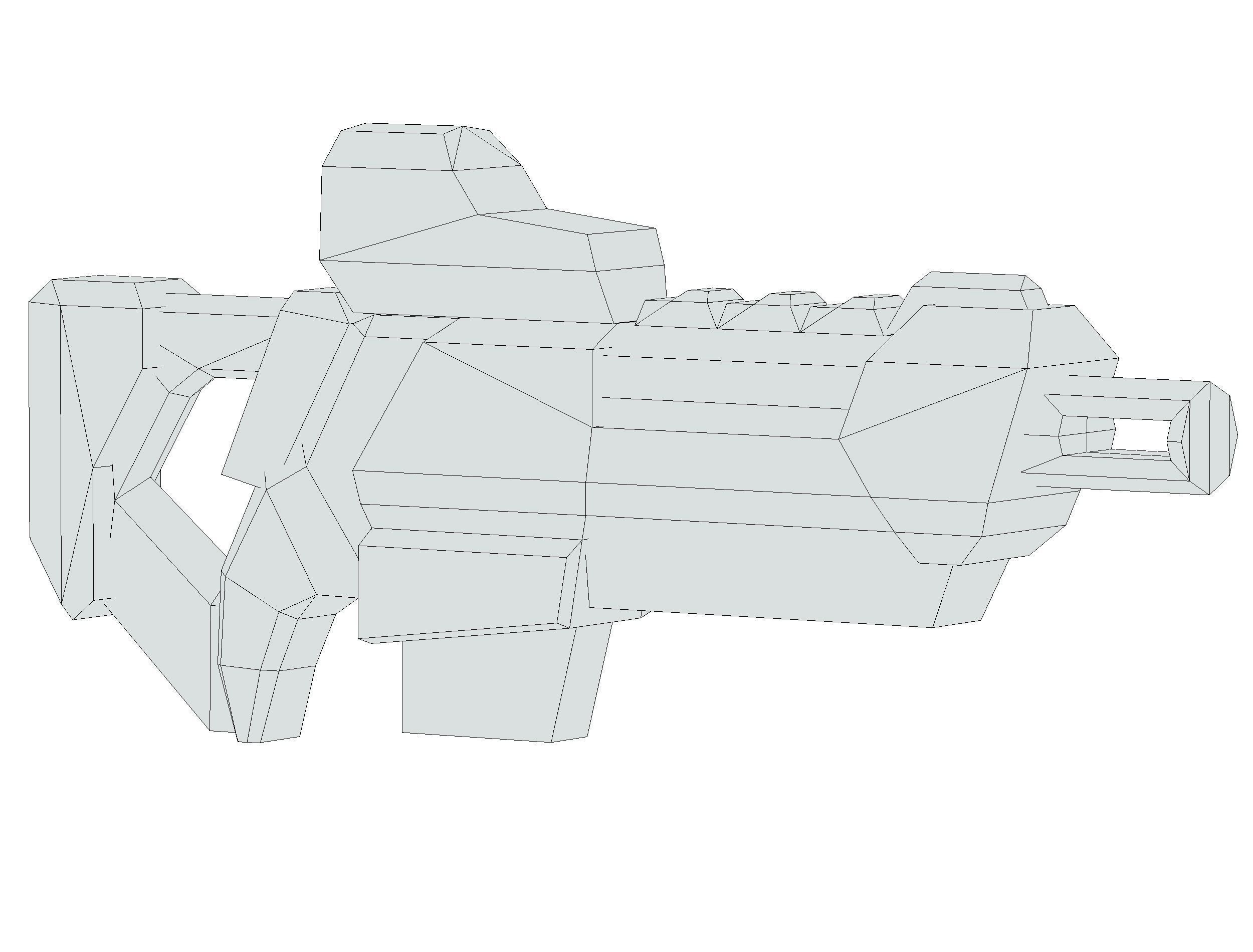 LowPoly Sci-Fi Cartoon Assault Rifle Future Low-poly 3D model_29
