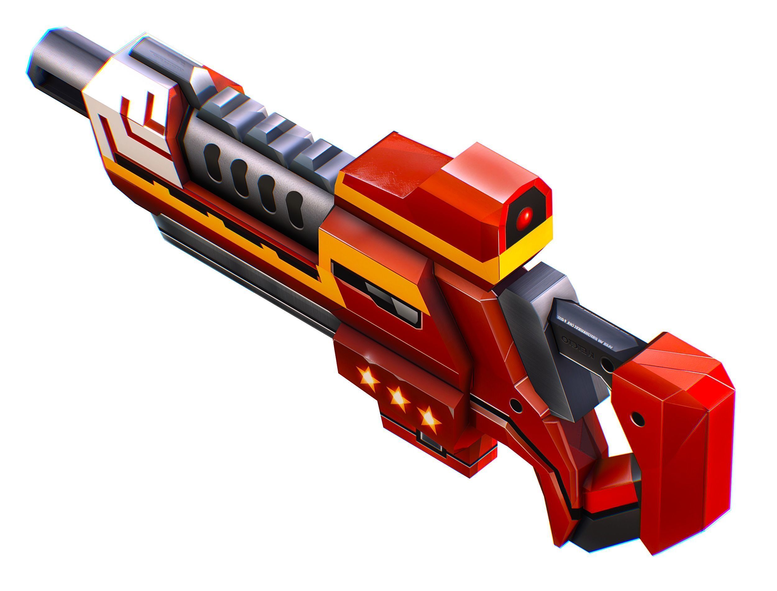 LowPoly Sci-Fi Cartoon Assault Rifle Future Low-poly 3D model_18